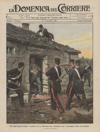 Az utolsó szicíliai rablók, karabinierek, akik kettővel néznek szembe, megölnek egyet és kényszerítenek? alkotó: Achille Beltrame