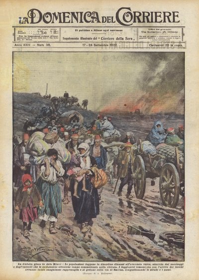 Szmirnából menekülő görögök, görög-török háború (1919-22) 1922 alkotó: Achille Beltrame
