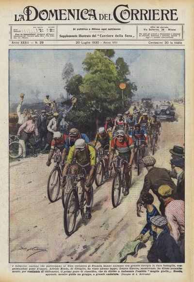 Nagy lendülettel animáltak a Cycling Tour of France-on résztvevő olasz bajnokok? alkotó: Achille Beltrame
