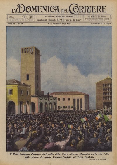 A Duce felavatja Pomeziát alkotó: Achille Beltrame