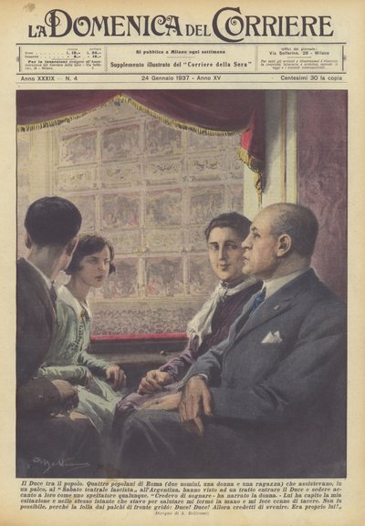 A Duce a nép között alkotó: Achille Beltrame