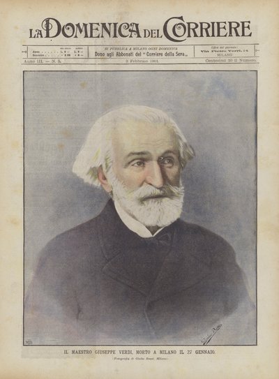 Giuseppe Verdi mester, aki január 27-én hunyt el Milánóban alkotó: Achille Beltrame