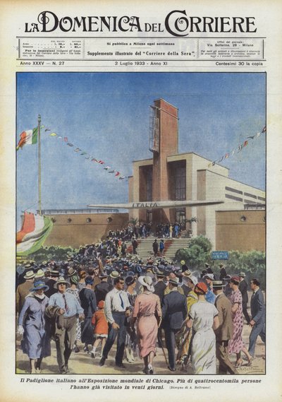 Az olasz pavilon a chicagói világkiállításon alkotó: Achille Beltrame