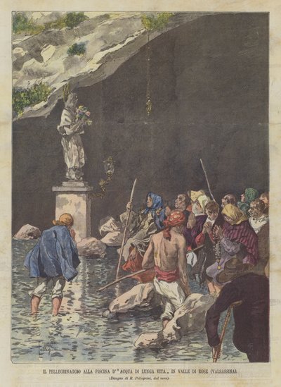 Zarándoklat a Valle Di Rose (Valsassina) Long Life Water Pool-hoz alkotó: Achille Beltrame