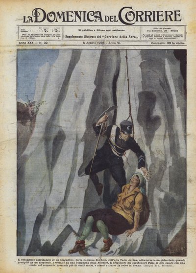 Egy brigadéros bátor megmentése alkotó: Achille Beltrame