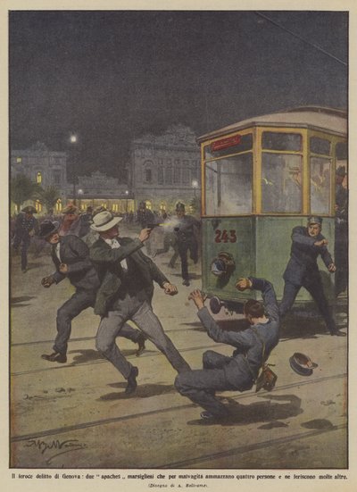 Genova ádáz bűne, két marseillai apacs, akik négy embert öltek meg gonoszságért? alkotó: Achille Beltrame