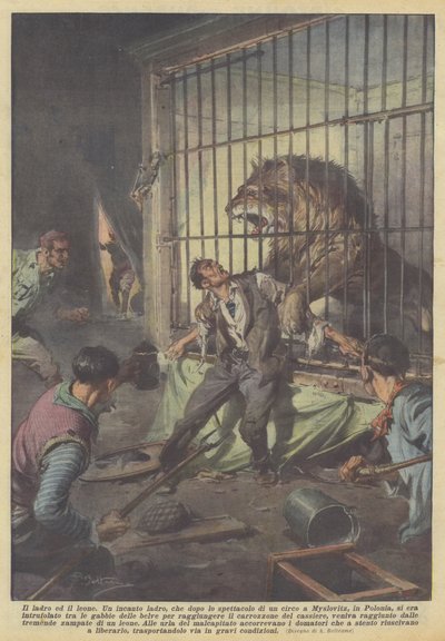 A tolvaj és az oroszlán alkotó: Achille Beltrame