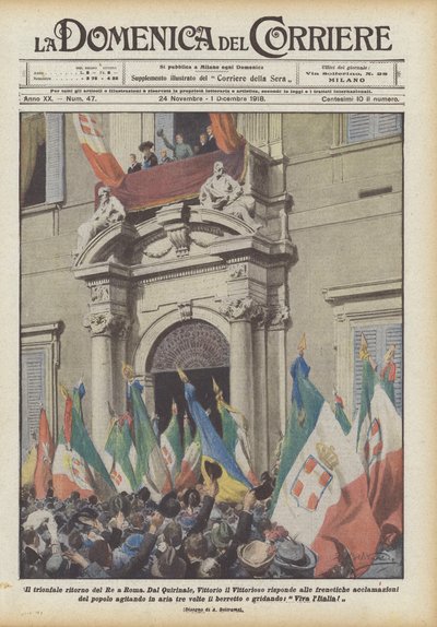 A király diadalmas visszatérése Rómába alkotó: Achille Beltrame
