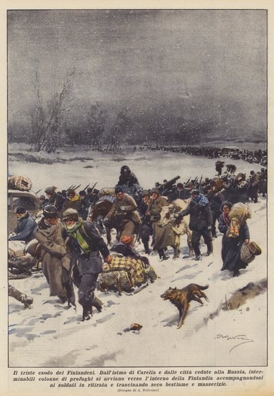 A finnek szomorú kivonulása alkotó: Achille Beltrame