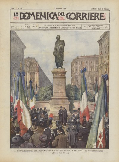 Giuseppe Parini emlékművének felavatása Milánóban, 1899. november 26-án alkotó: Achille Beltrame