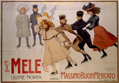 Fiatal korcsolyázók / Plakát 1902 alkotó: Achille Beltrame