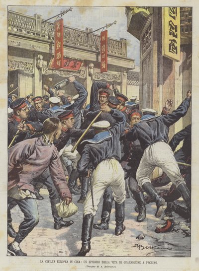 Az európai civilizáció Kínában, egy epizód a pekingi helyőrségi életből alkotó: Achille Beltrame