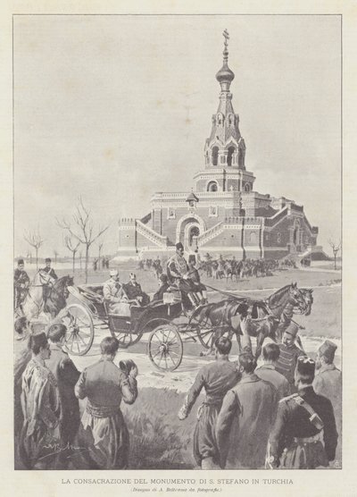 Szent István emlékmű felszentelése Törökországban alkotó: Achille Beltrame