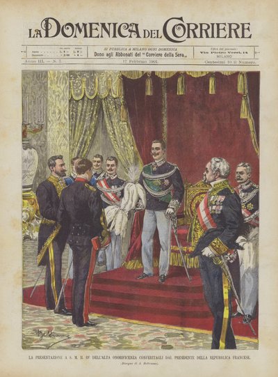 A Francia Köztársaság Elnöke által neki adományozott, a nagy tisztelet királya számára alkotó: Achille Beltrame