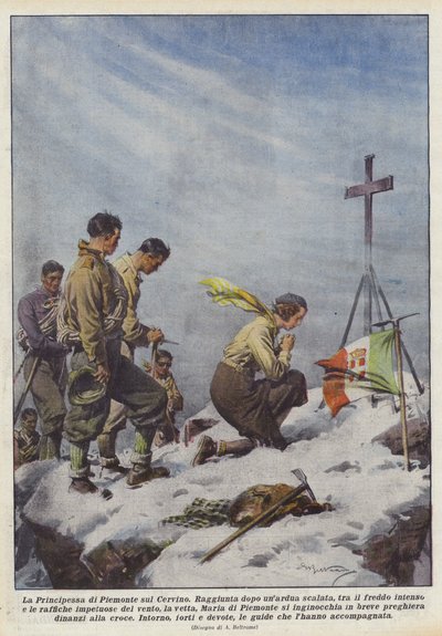 Piemont hercegnője a Matterhornon alkotó: Achille Beltrame