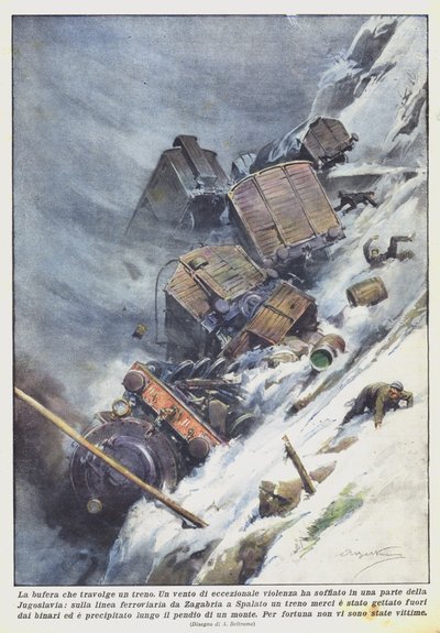 A vihar, ami elnyel egy vonatot alkotó: Achille Beltrame