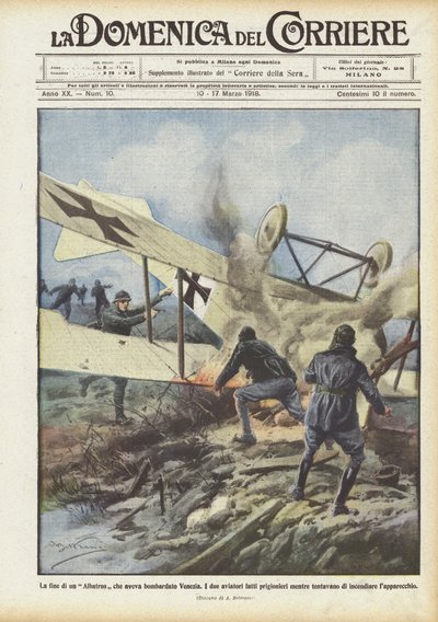 Egy Albatros vége, amely Velencét bombázta alkotó: Achille Beltrame