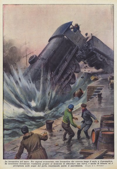 A mozdony a tengerben alkotó: Achille Beltrame