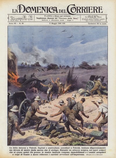 A harc Tobruk körül alkotó: Achille Beltrame