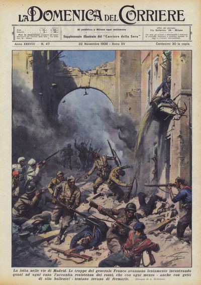 Harc Madrid utcáin alkotó: Achille Beltrame