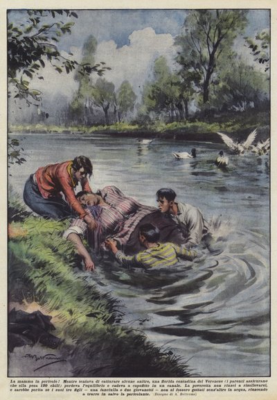 Anya veszélyben! alkotó: Achille Beltrame