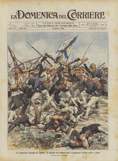 A jen-tai véres csata, egy epizód orosz és japán katonák egymás elleni harcában alkotó: Achille Beltrame