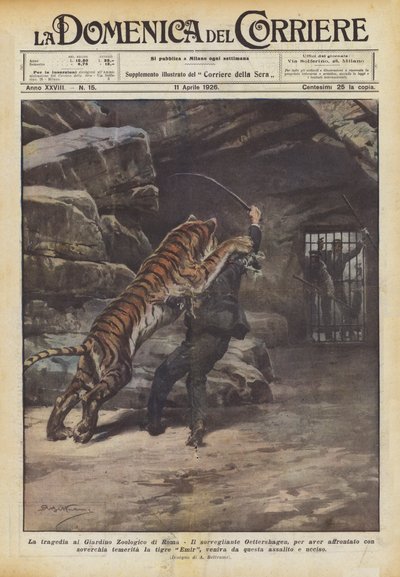 Tragédia a Római Állatkertben alkotó: Achille Beltrame