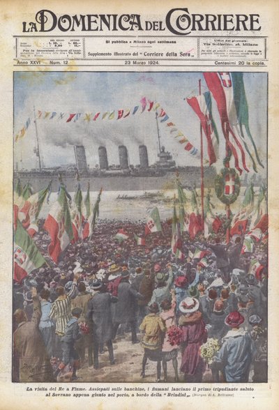 A király látogatása Rijekában alkotó: Achille Beltrame