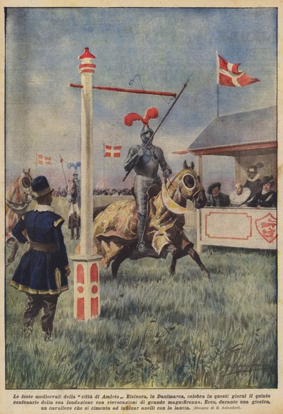 Hamlet város középkori ünnepei alkotó: Achille Beltrame