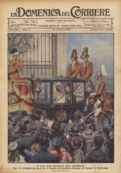 Mária angol hercegnő esküvője alkotó: Achille Beltrame