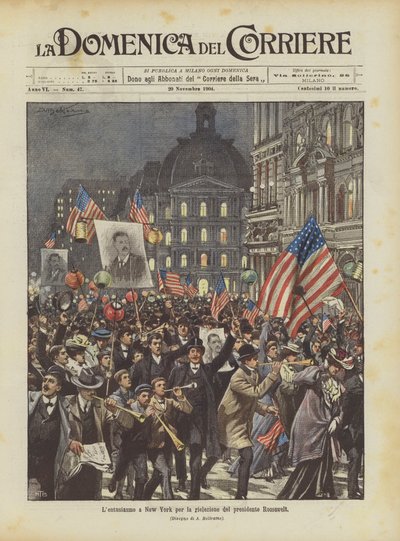 A New York-i lelkesedés Roosevelt elnök újraválasztása iránt alkotó: Achille Beltrame