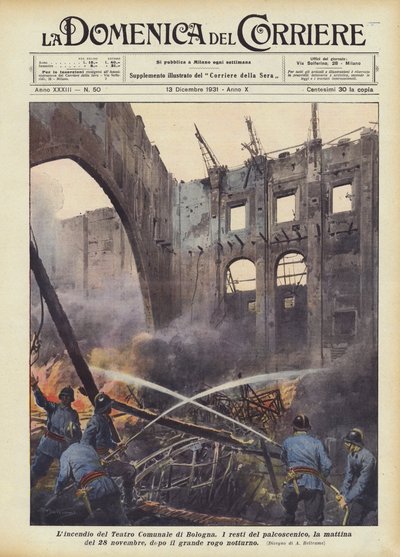 A bolognai Városi Színház tüze alkotó: Achille Beltrame