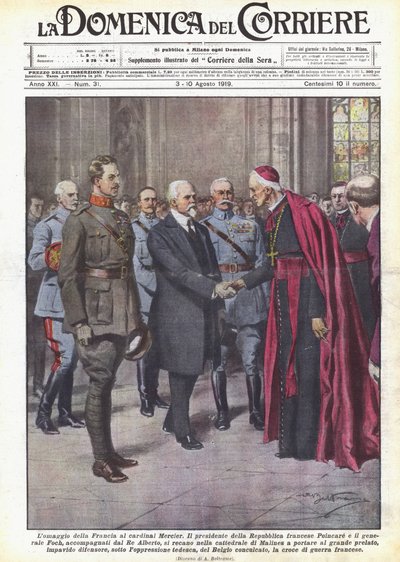 Franciaország tisztelete Mercier bíboros előtt alkotó: Achille Beltrame