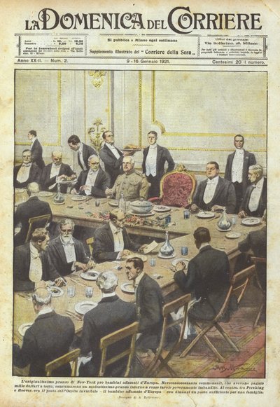 A nagyon eredeti New York-i ebéd éhes gyerekeknek Európából alkotó: Achille Beltrame