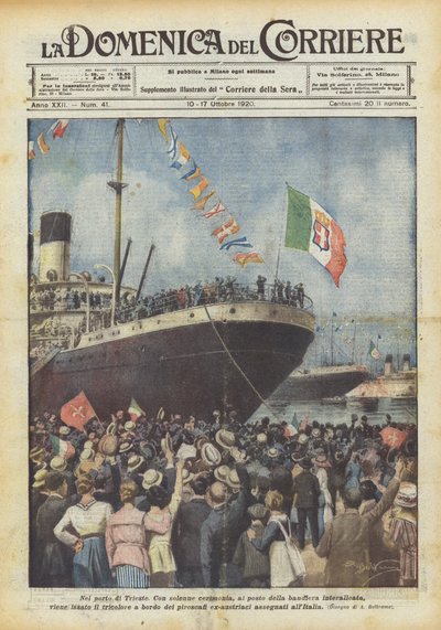 Trieszt kikötőjében alkotó: Achille Beltrame