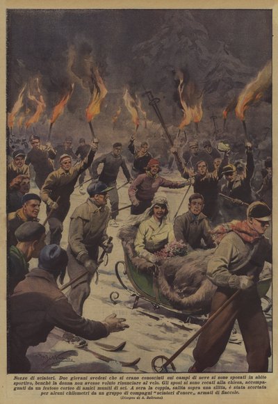 Síelők esküvője alkotó: Achille Beltrame