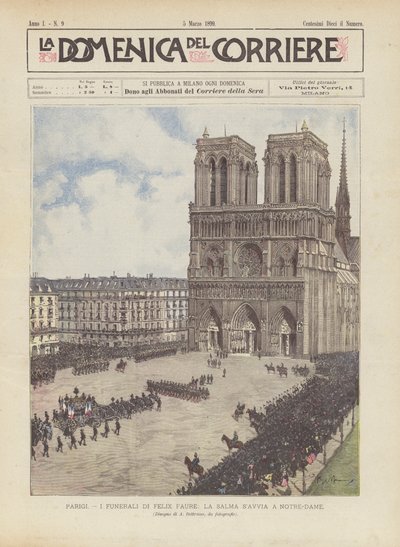 Párizs, Felix Faure temetése, A test a Notre-Dame-ba megy alkotó: Achille Beltrame