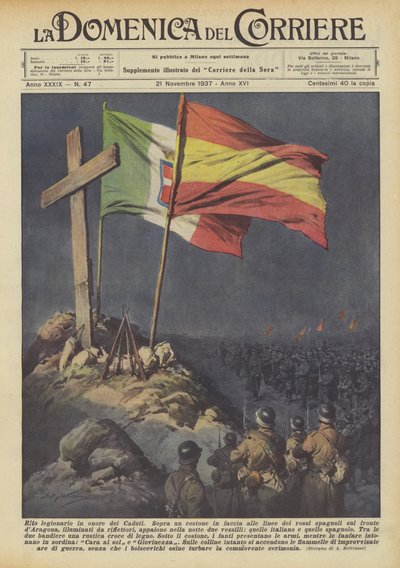 Légiós szertartás az elesettek tiszteletére alkotó: Achille Beltrame