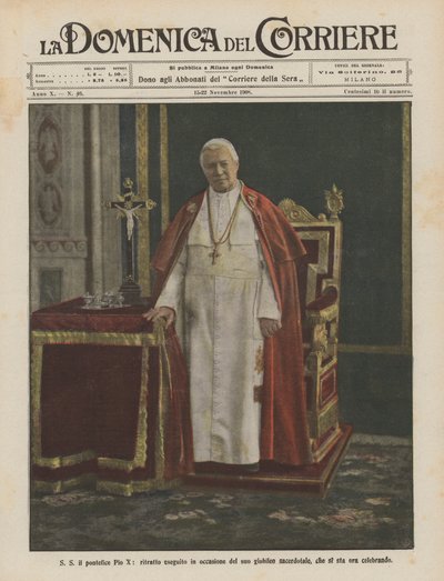 S S X. Pius pápa, papi jubileuma alkalmából kivégzett arckép, amelyet most ünnepelnek alkotó: Achille Beltrame