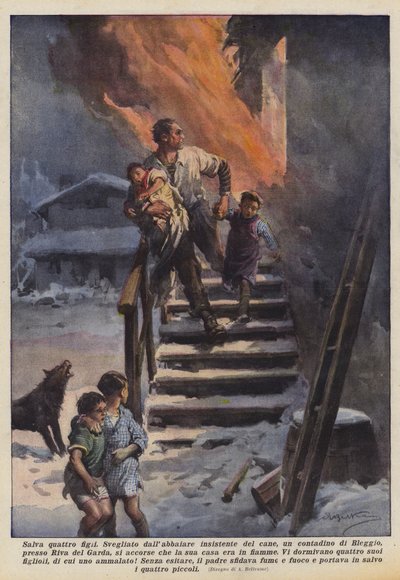 Ments meg négy gyereket alkotó: Achille Beltrame