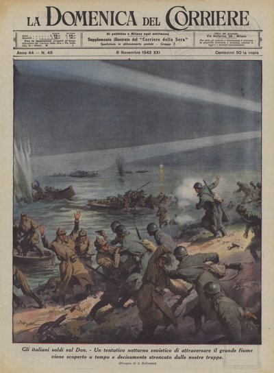 Olaszok a Donnál (színes litó) alkotó: Achille Beltrame