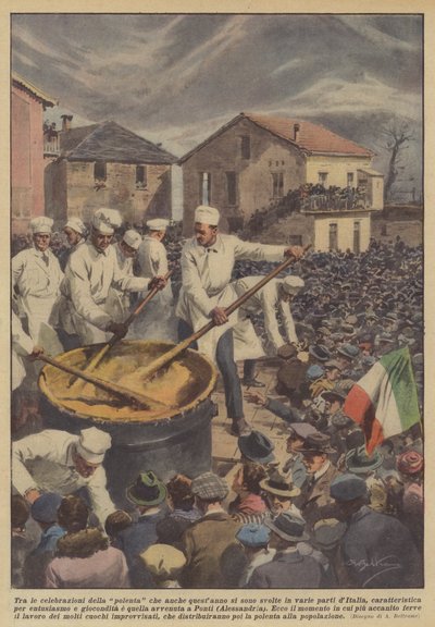A polenta ünnepei között, amelyeket idén is Olaszország különböző részein rendeztek? alkotó: Achille Beltrame
