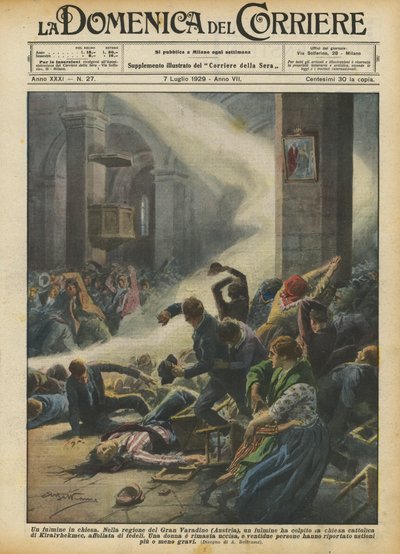 Villám a templomban alkotó: Achille Beltrame