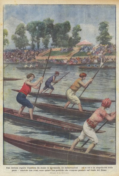 Különös regatta nők által Németországban alkotó: Achille Beltrame