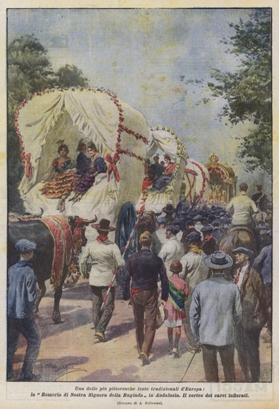 Európa egyik legfestőibb tradicionális fesztiválja, az andalúziai Harmat Szűzanya Romeria alkotó: Achille Beltrame
