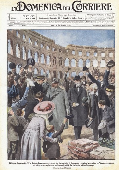 Vittorio Emanuele III Pulában alkotó: Achille Beltrame
