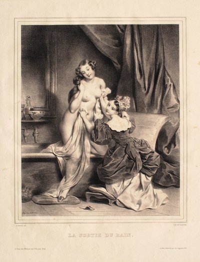Kilépés a fürdőből alkotó: Achille Devéria