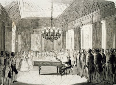 Zenés est zongorával, Achille Deveria (1800-1857), metszet, Franciaország alkotó: Achille Devéria