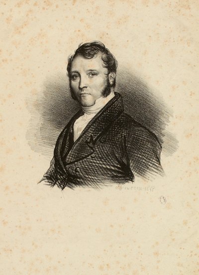 Ismeretlen férfi portréja pajeszokkal alkotó: Achille Devéria