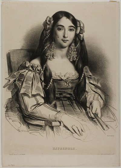 Spanyol nő portréja alkotó: Achille Devéria